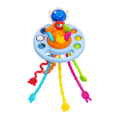 Activity Development Pull String Silicone Teething Rattle Educational Learning Toy
