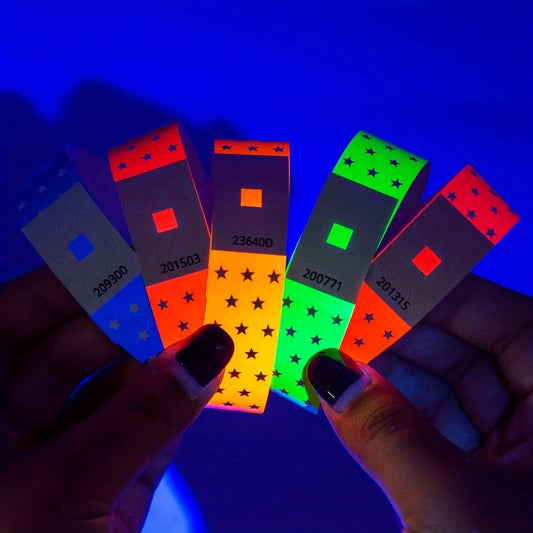 100/500pcs Fluorescent Paper Wristbands