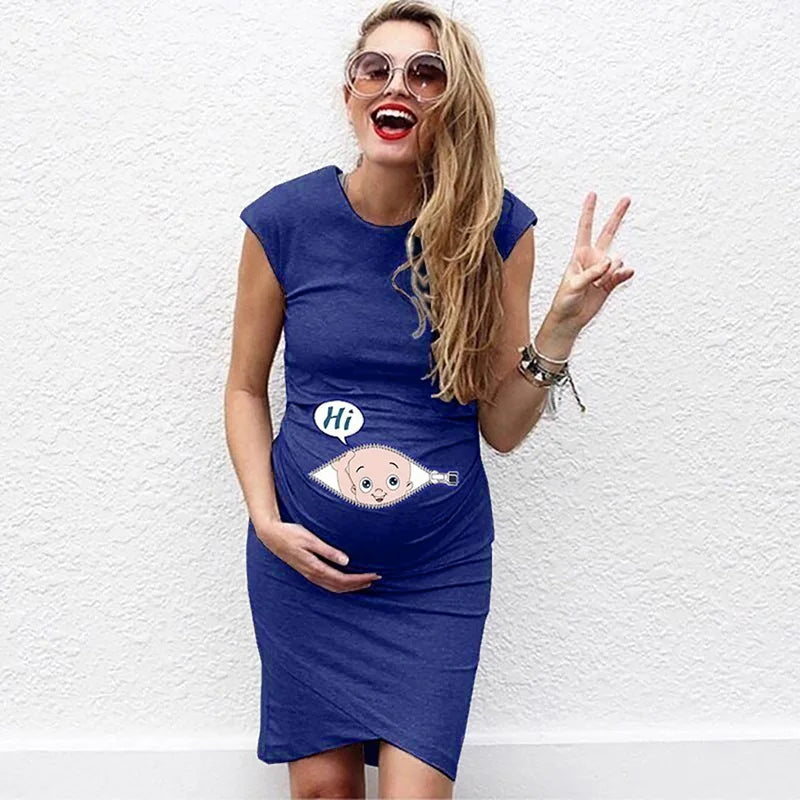 Cute Maternity Loose Maternity Plus Size Pregnant Dress