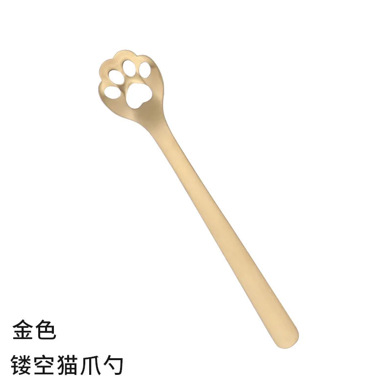 Creative Cute Cat Dog Claw 304 Stainless Steel Spoon