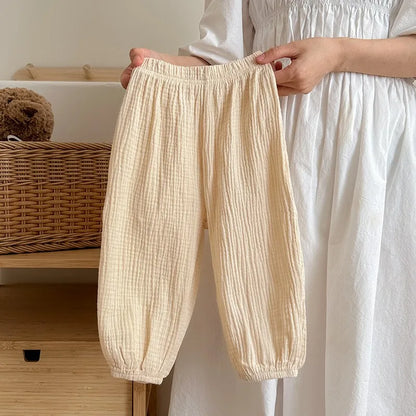 9m-6y Kids Clothing Summer Thin Solid Color Pants