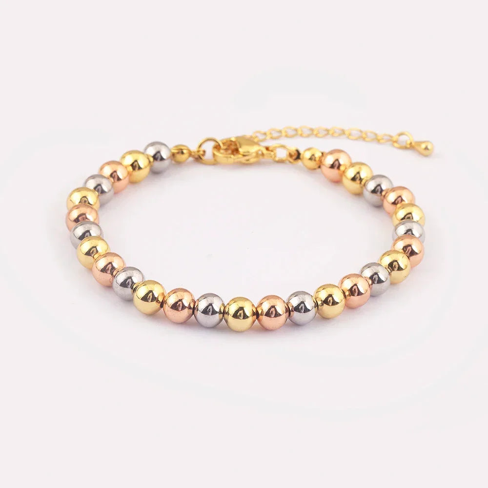 Punk Style Colourful Round Beads Charm Bracelets