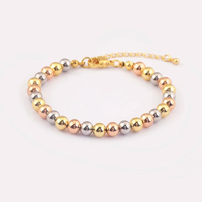 Punk Style Colourful Round Beads Charm Bracelets