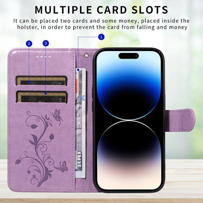 Butterfly Flower Leather Case For Samsung Galaxy Flip Cover