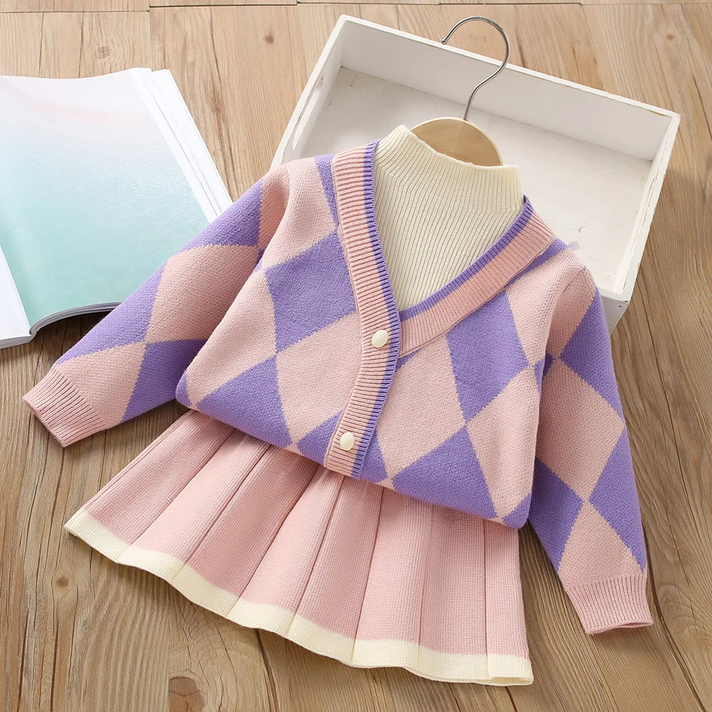 Autumn and Winter Sweater Korean Short Knitted Small Fragrance Set