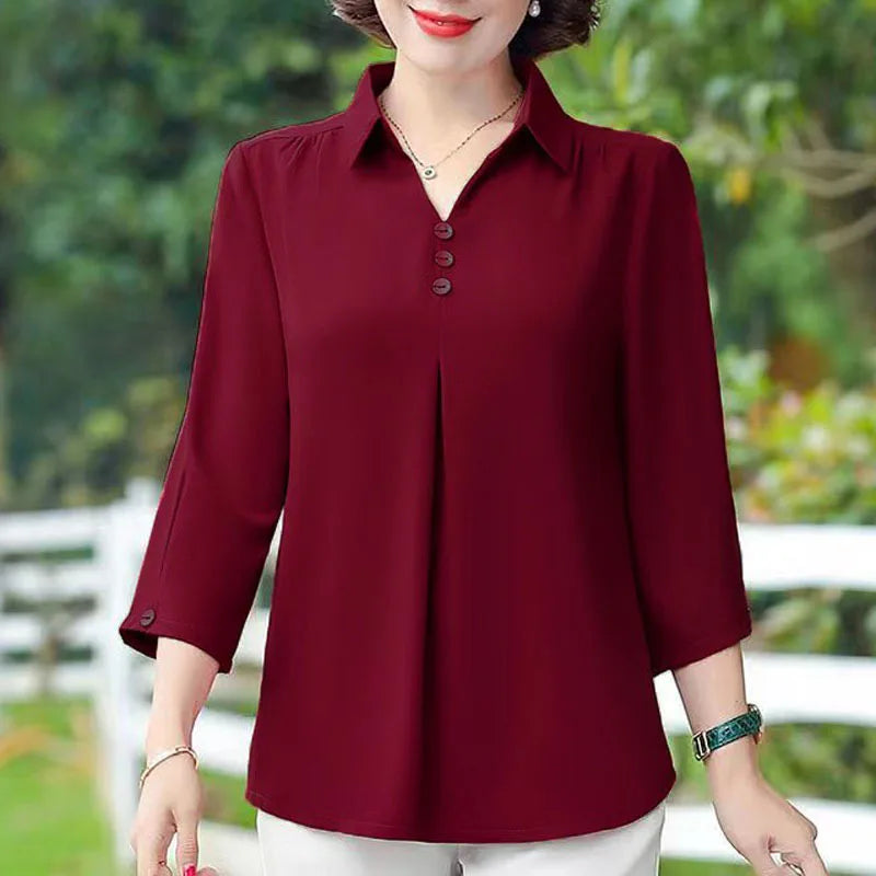 Thin Pullover Half Sleeve Loose Shirt
