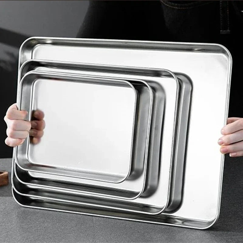 Rectangle Stainless Steel Food Storage Serving Trays