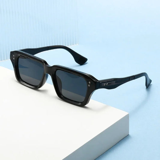 Vintage Rivets Square Frame Sunglasses