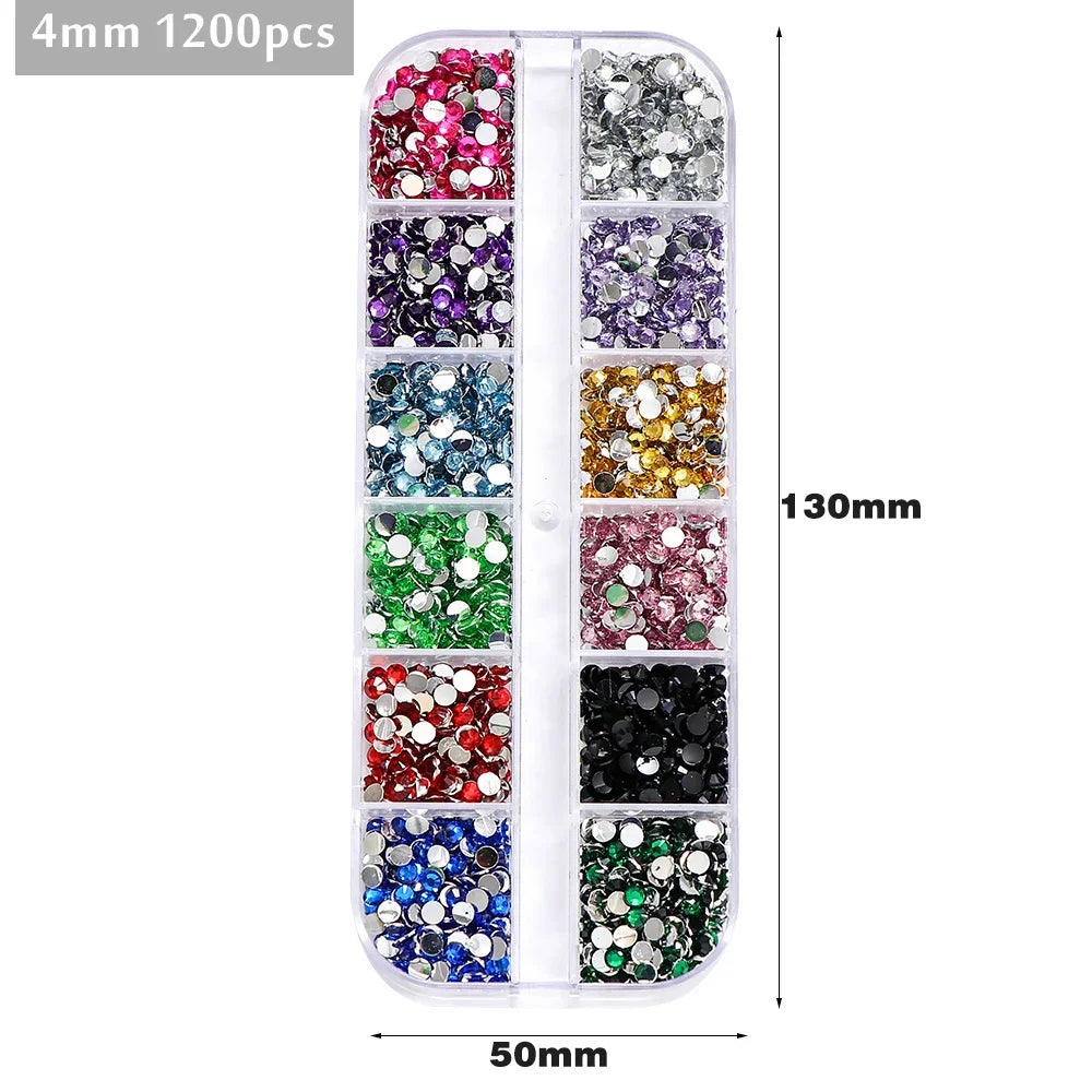 2400pcs 2mm AB Jelly Rhinestones Set