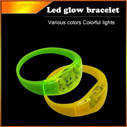 6pcs LED Voice Activated Sound Control Silicone Wristband