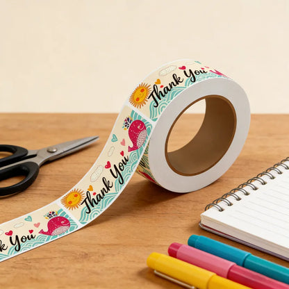 120pcs/Roll Rectangular Thank You Stickers Gift Sealing Stickers