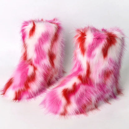 Faux Fur Boots Fluffy Snow Boots