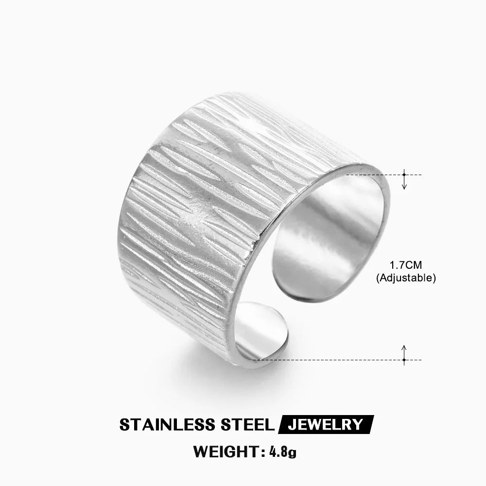 Gold Stainless Steel Heart Metal Hollow Waterproof Rings
