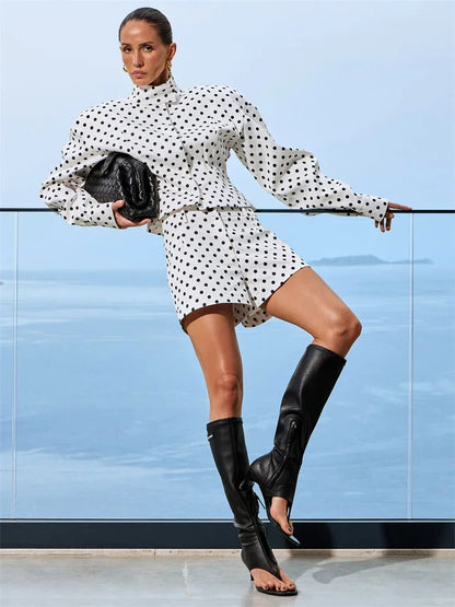 Long Sleeve Patchwork Shirts Coat Set