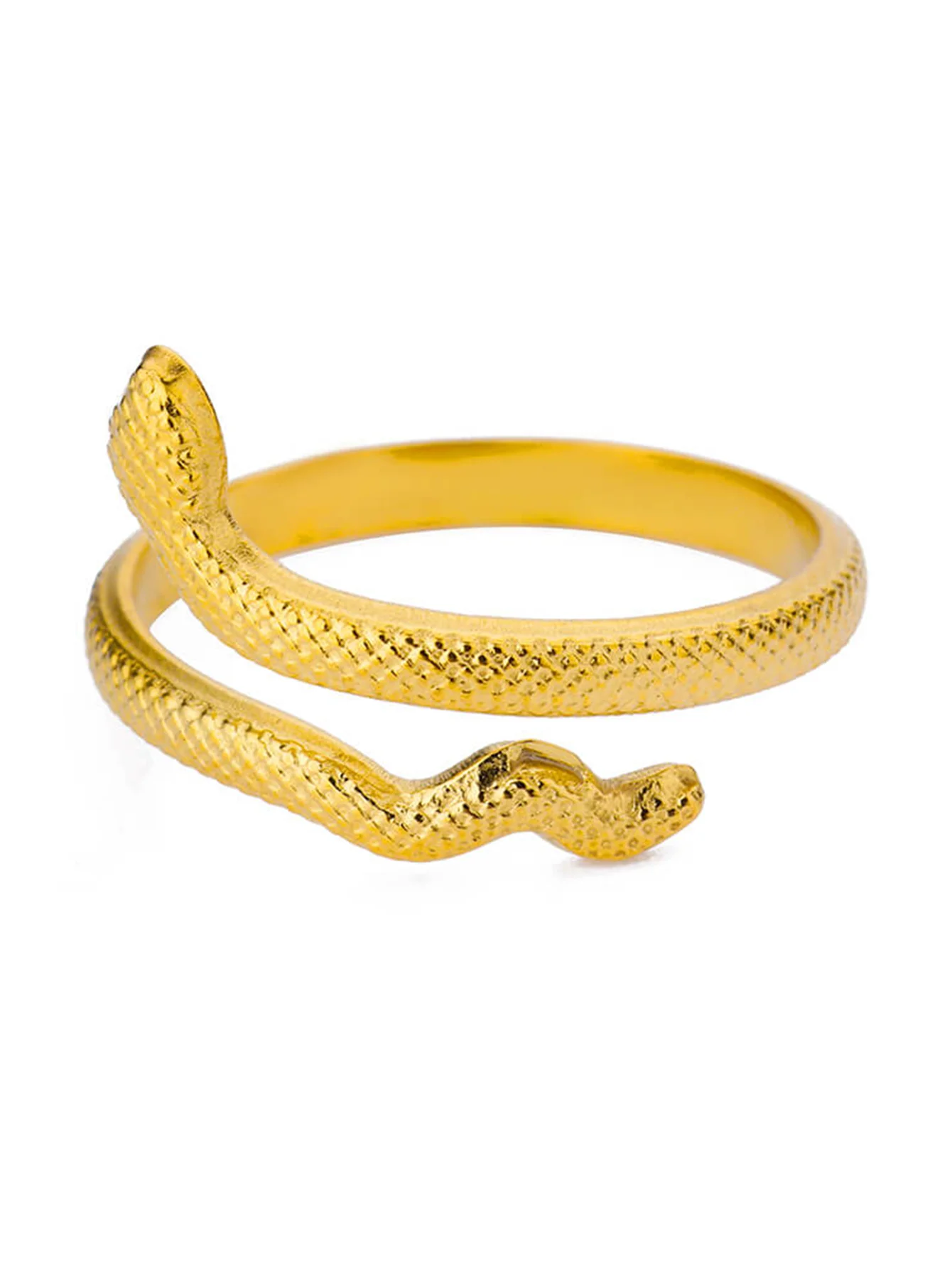 خواتم ثعبان من الفولاذ المقاوم للصدأ مطلية بالذهب 316L