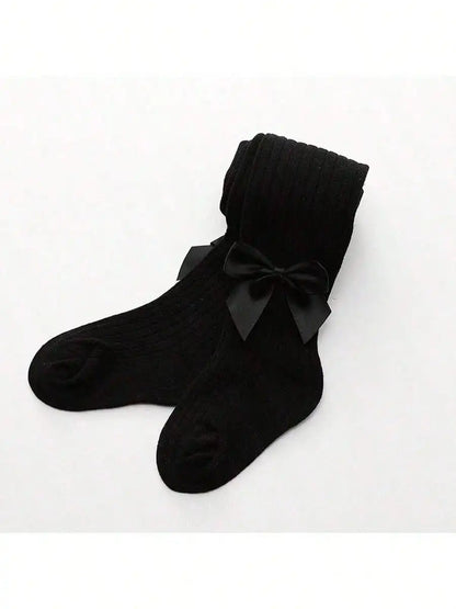 3 pairs autumn and winter cute bow tie baby pantyhose
