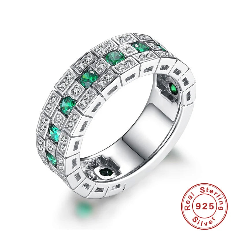 925 Sterling Silver Zircon Crystal Glamour Rings