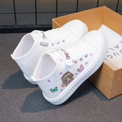 Multi Colored Cartoon Mid Canvas Shoe