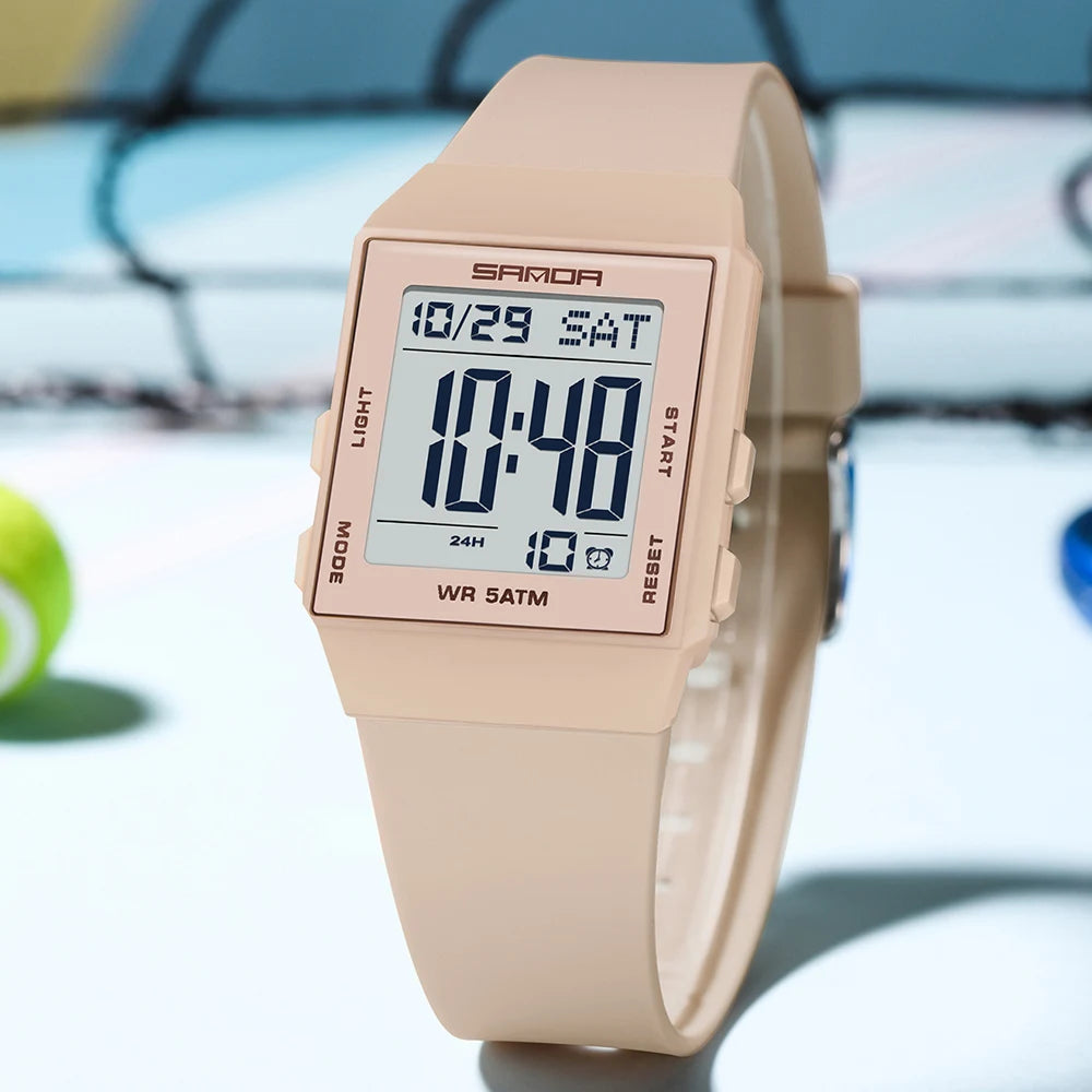 Sports Silicone Strap 3ATM Waterproof Time Display Digital Watch