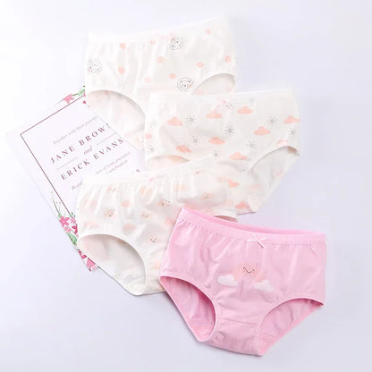 4 Pcs/Lot Girls Underwear Soft Cotton Panties Triangle Shorts