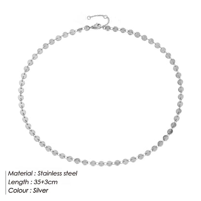 Stainless Steel Gold Color Basic Punk Link Chain Necklace
