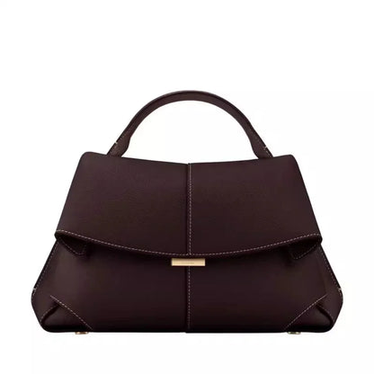 Leather pleated handbag