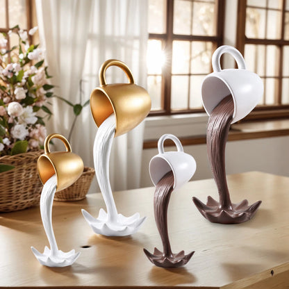 3D anti-gravity tipping coffee cup Decoration