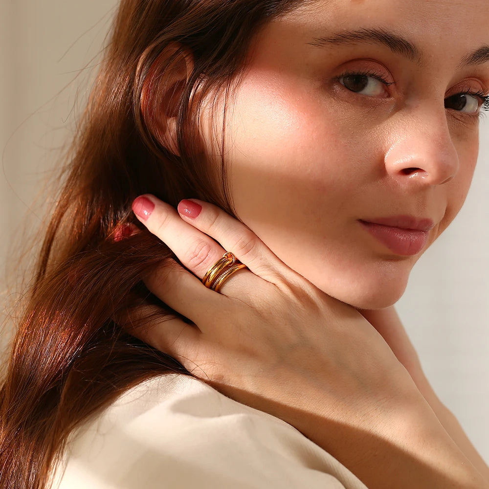 DANA Mix Dua Circle Stainless steel Ring