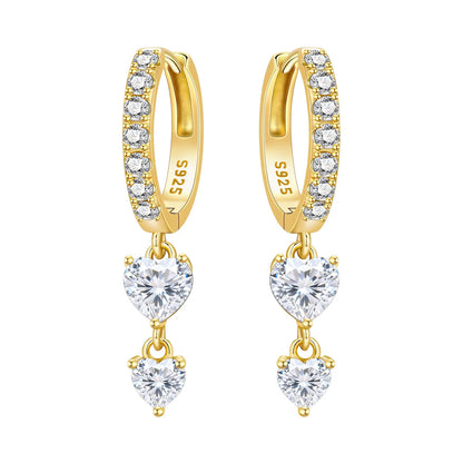 S925 Sterling Silver 18k Gold Square Hoop Earrings
