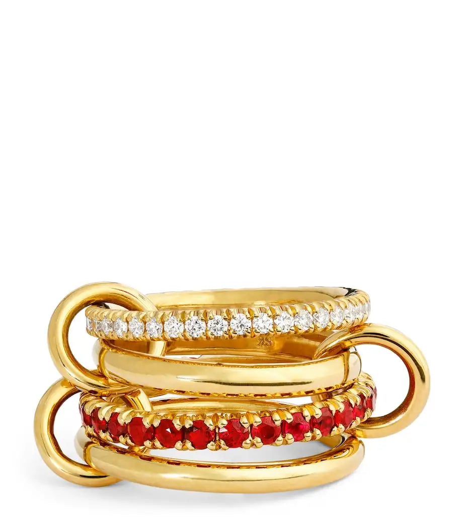 DANA Zirconia Gold Plated Rings Set