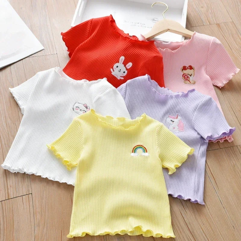 Girls Short Sleeve T-Shirt Ice Silk Toddler