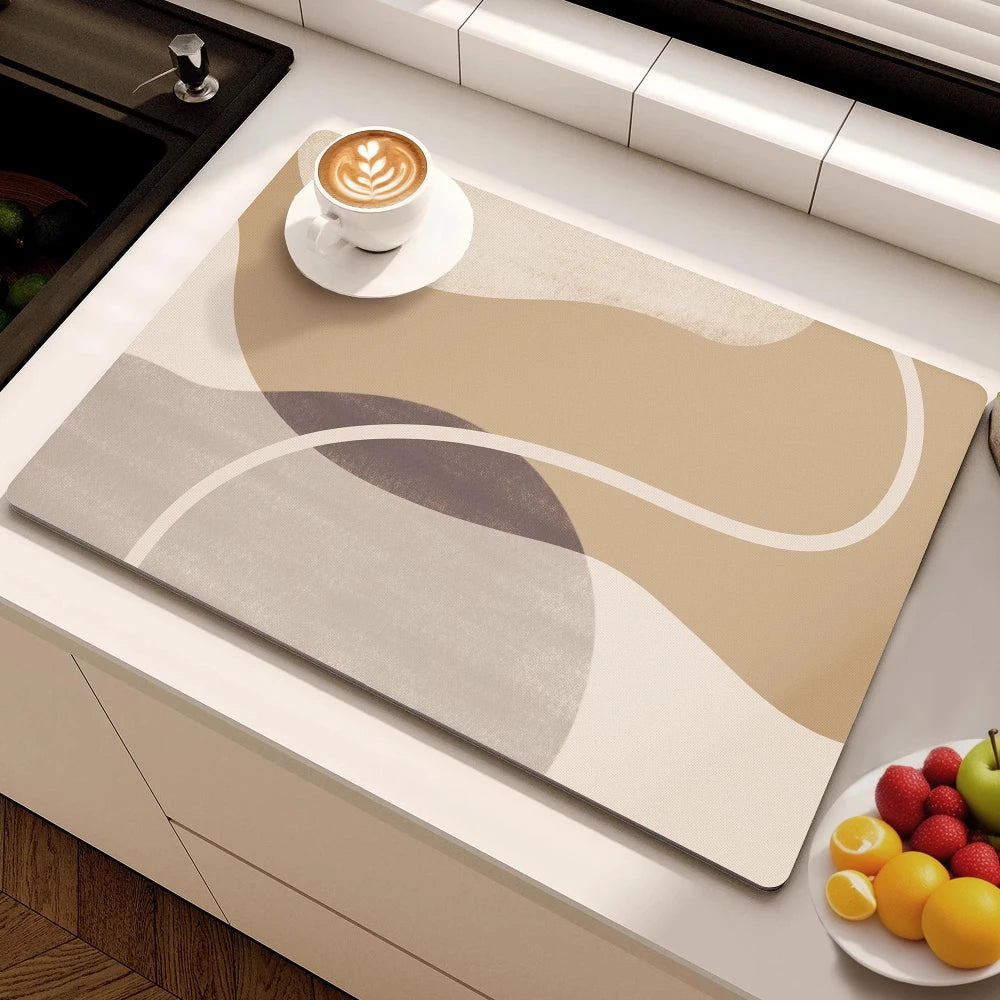 Minimalist Lines Diatom Mud Dish Drying Mat