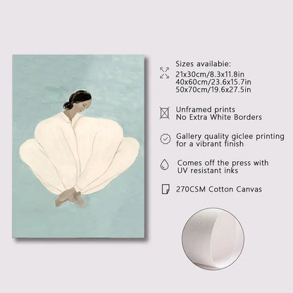 Abstract Line Geometry Curve Girl Posters Modern Classic Vintage Poster