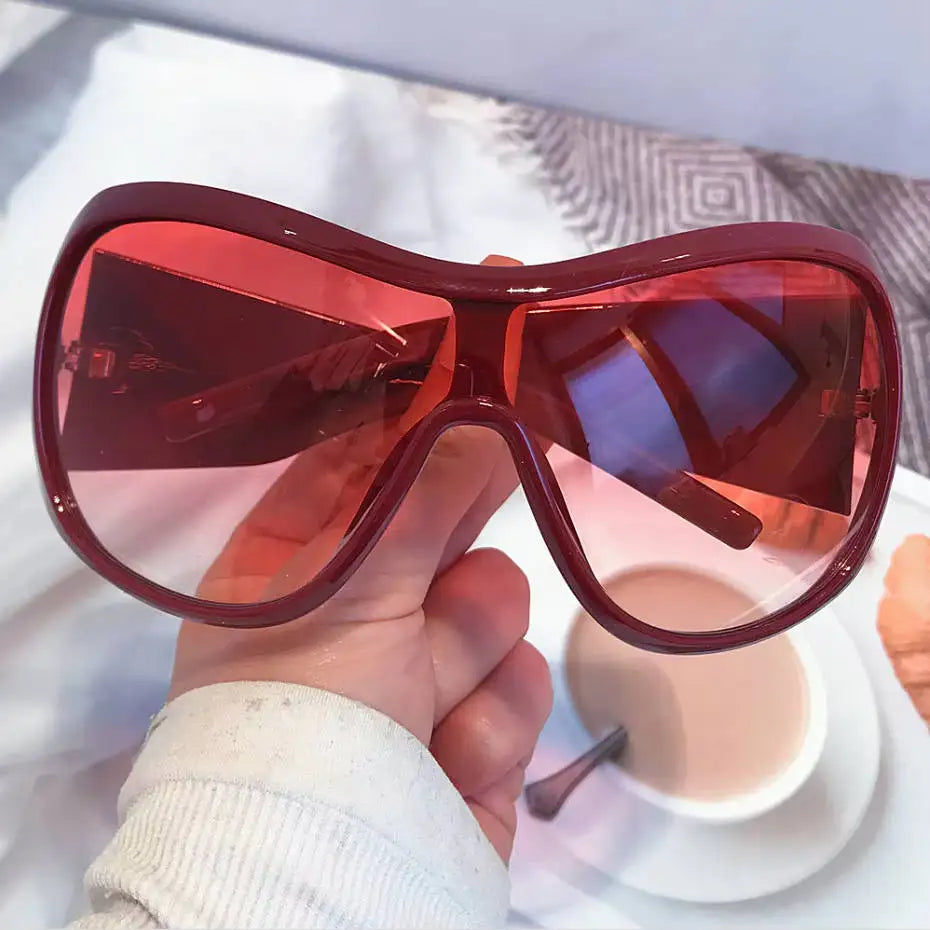 Oversized Y2K square shield sexy Sunglasses