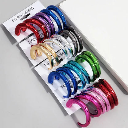 FishSheep Trendy Acrylic Geometric Circle Hoop Earrings Set