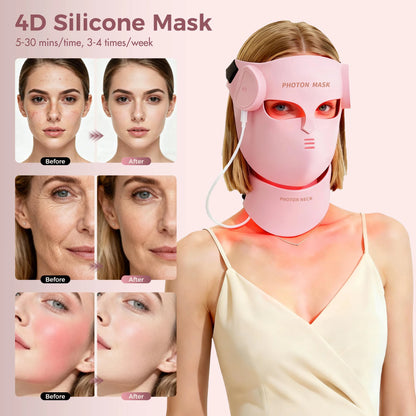 Portable Silicone LED Face Mask 8 Colors LED Red Light Near Infrared Therapy Facial Mask Repair Skin Wireless