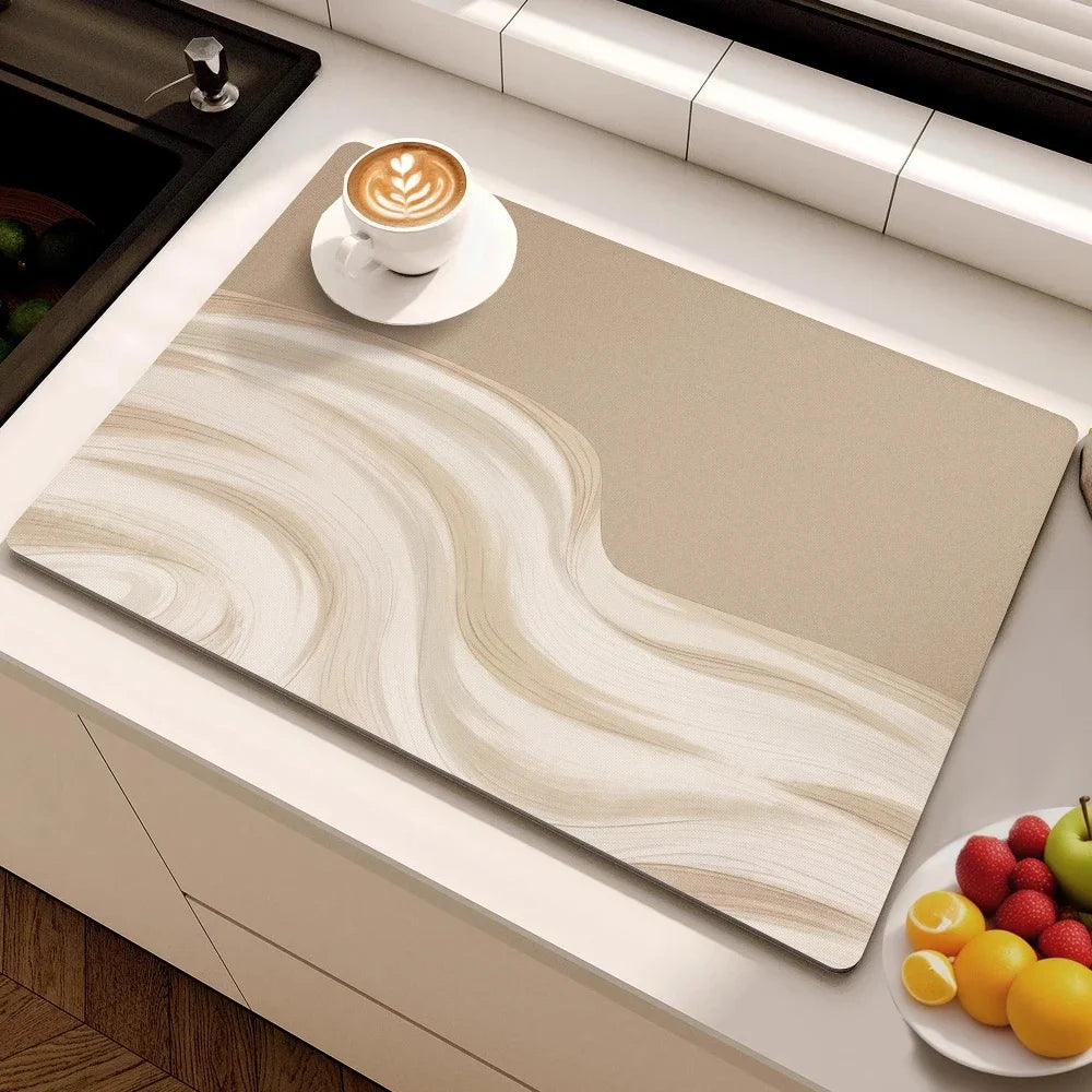 Minimalist Lines Diatom Mud Dish Drying Mat