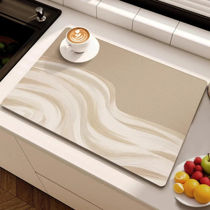 Minimalist Lines Diatom Mud Dish Drying Mat
