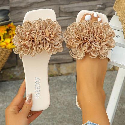 Flower Flat Casual Walking Slippers