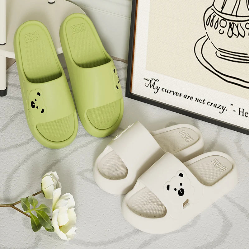 DANA Indoor Soft Sole Cartoon Bear Slippers