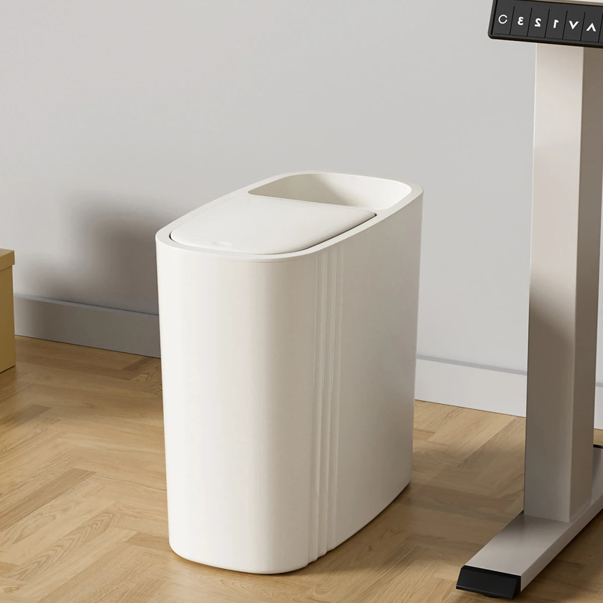 Large Capacity Bathroom Trash Can with Lid Odor
