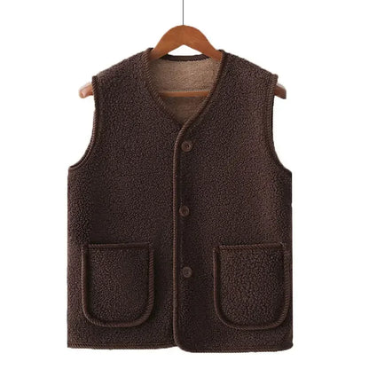 Fleece Thickened Lamb Wool Waistcoat Plus Size Sleeveless Jacket Vest