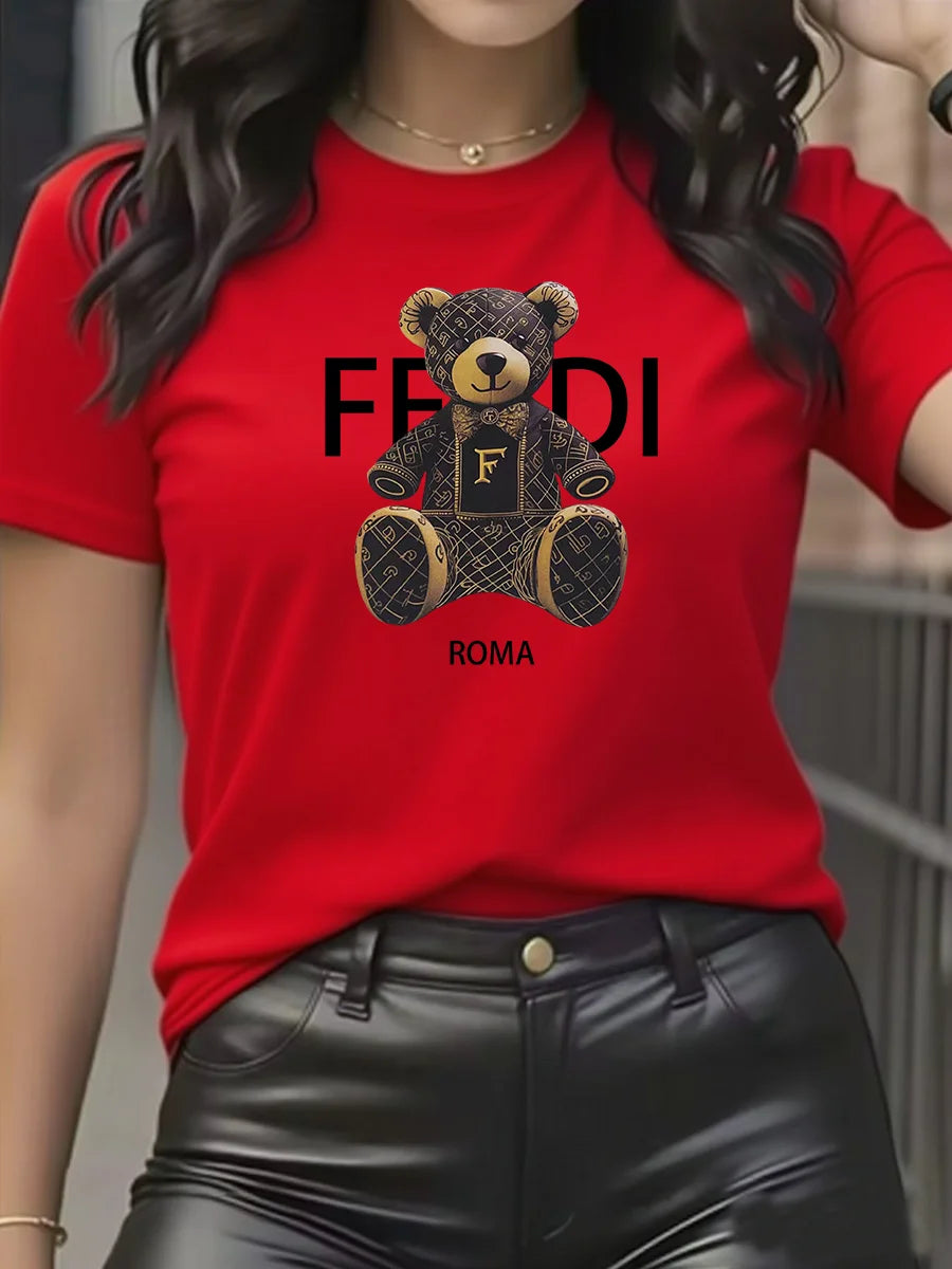 Graphic Short Sleeve  Teddy Bear Shirt