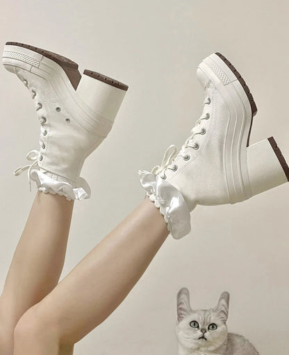 Canvas Lace Up Casual Sneakers