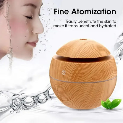 Mini Woodgrain Ultrasonic USB Humidifier and Essential Oil