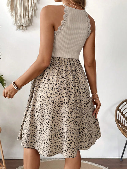 Elegant lace patchwork Bohemian maternity dress