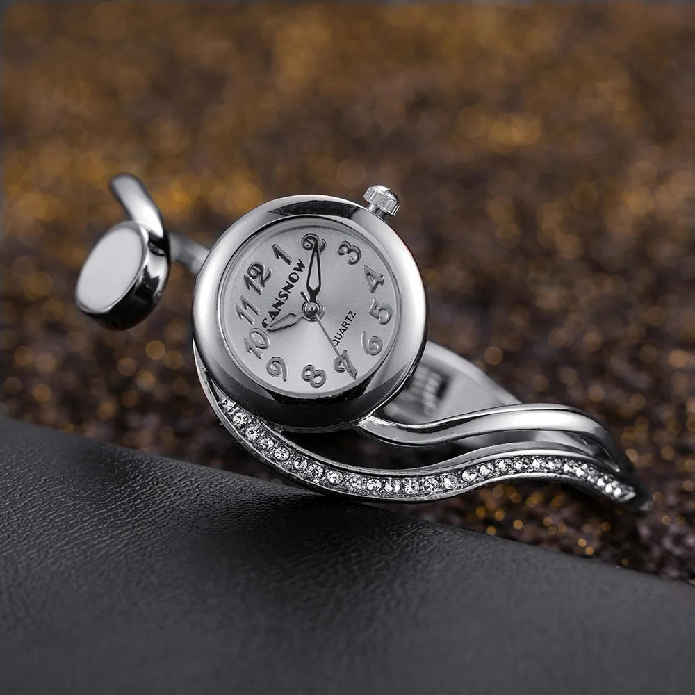 Luxury Elegant Silver Gold Stainless Steel Bracelet Watches