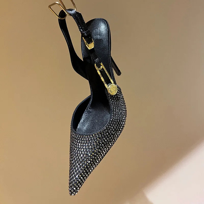 Luxury Rhinestones Buckle Shoes