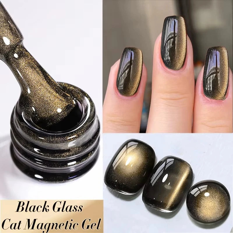 Sparkling Glass Bead Cat Magnetic Gel Nail Polish