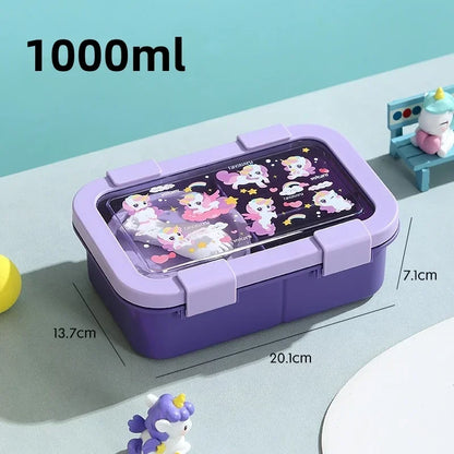 Cartoon Lunch Box of Students Sealed and Leak Proof Bento Box